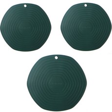 natureahn 電磁爐專用矽膠保護墊 小2入+大組合, 深綠色, 1套