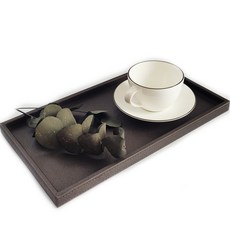 Yupear 皮革咖啡廳托盤, 巧克力棕