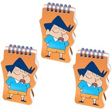 Flyingwhales 蠟筆小新造型筆記本 鐵柱, 混色, 3個