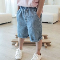 男童透氣涼感丹寧短褲