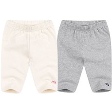 JELISPOON 女童款夏季彈性5分緊身褲2件組