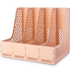 deLi 得力 4層輕便粉彩色調組裝式桌面文件夾 PB107, 粉紅色, 1個