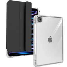 JROAD Shine Clear Apple Pencil 收納滑蓋分離式保護殼, 黑色, 1個