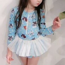 Bebeniz 女童半拉鍊蕾絲長袖泳衣套裝