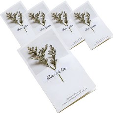 La Boum 可愛設計乾燥花卡片, 5個, 綠色