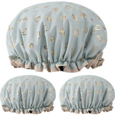 DayOli 雙層防水浴帽, 薄荷綠, 3個