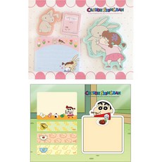 蠟筆小新 Flying Whales 立架式便條紙 妮妮的日常 + 吃貨小新 組合, 混合色, 1套