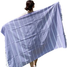 HANSGALLERY 沙灘巾 + 收納袋 100 x 180 cm, 紫色, 1個