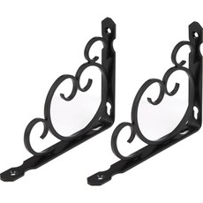 層架支撐架 L型支架 托架 愛心裝飾 壁掛層架 固定支撐架, 黑色, 2個