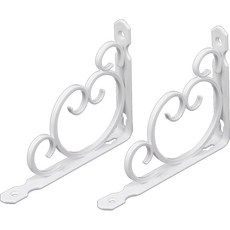 層架支撐架 L型支架 托架 愛心裝飾 壁掛層架 固定支撐架, 白色, 2個