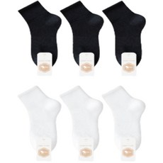 비유샵 남성용 스포츠 바닥까지메쉬 고급 양말 2종 x 3켤레 세트, 블랙, 화이트