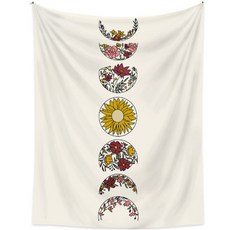 우즈버디 보헤미안 인테리어 패브릭 포스터, 문플라워