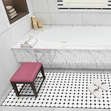 曼谷研究所水槽浴室廚房瓷磚玄關地板貼紙 DD016 10入, 4黑+白