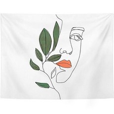 Mekigo 亮點插畫印花掛布 壁掛, 葉子女孩
