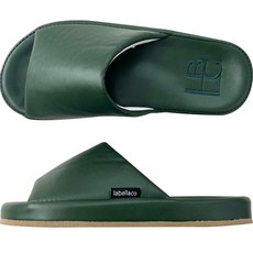 LABELLCO 男款Lux亮皮面室內拖鞋, 卡其色, 1個