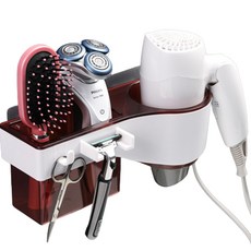 solve living 廁所浴室無打孔壁掛吹風機架, 半透明紅色, 1個