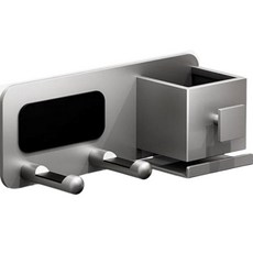 Solve Living豪華廁所浴室免打孔壁掛吹風機架, 灰色, 1個