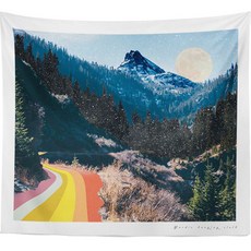 모던리빙 자연 패브릭 포스터 가리개, 레인보우 로드