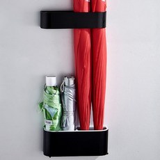 camaneu 簡潔時尚雨傘架 現代雨傘桶 雙層套組 長傘用, 黑色, 1套