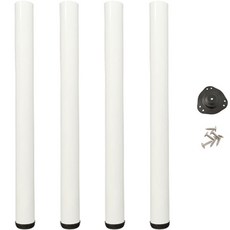 五金櫃桌腿700mm高度可調桌腿辦公桌腿上腿4件套, 白色 (4)