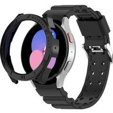 SPACE SHIELD 相容錶圈堅固型 Galaxy Watch 錶帶 40mm + 保護殼套裝, 黑色