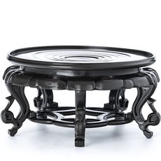 青麟 園藝室內裝飾塑膠花盆圓形立架, 黑色