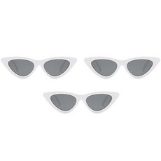 Mii Mii Party 嘻哈潮人復古太陽眼鏡, 白色三角, 3個