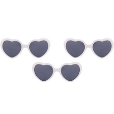 Mii Mii Party 嘻哈潮人復古太陽眼鏡, 白色愛心, 3個