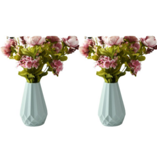 청린 인테리어 유럽식 꽃꽂이 플라스틱 꽃 화병 2p, 블루