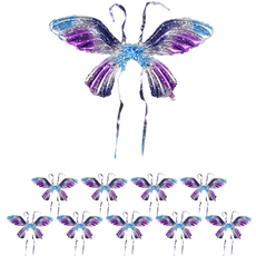 MEO 홈 생일파티 나비 날개풍선 믹스윙 샤이닝, 네이비퍼플, 10개