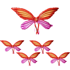 MEO居家生日派對漸層粉紅貝兒翅膀氣球, 紅紫色, 5個