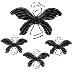 Meo 居家 俱樂部 生日派對 大型蝴蝶翅膀氣球 馬卡龍色 122 x 89 cm, 黑藍色, 4個