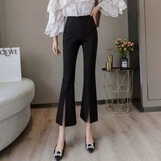 엘쏘 여성용 프론트 슬릿 정장 크롭 팬츠