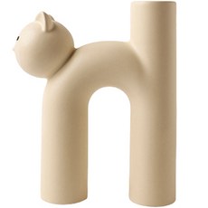 YoungMarket 陶瓷貓咪花瓶, 牛奶奶油