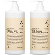CH6 그리놀 허브 알로포시아 기능성 트리트먼트 엠버바닐라향, 1L, 2개