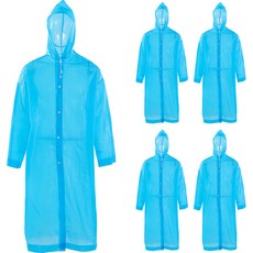 morit 加厚可重複使用雨衣, 藍色, 5個