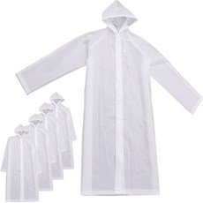 모리트 두꺼운 다회용 우비, 화이트, 5개