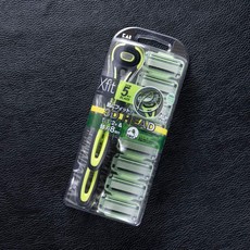 KAI 貝印 男士一次性剃須刀套組 XF5-8BS Xfit 敏感肌膚超值裝, 剃須刀 2p + 替換刀片 8p, 1組