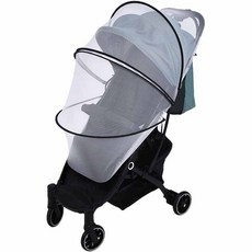 嬰兒車專用防蟲網拉鍊蚊帳, 1個, 黑色