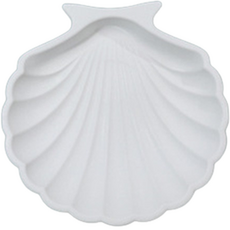 Dierdejeu 貝殼托盤 裝飾品 室內裝飾品 扇貝, 白色