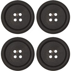 ButtonKing 大衣 西裝 真牛角03 H12 鈕扣 25mm, 4個, BK霧面