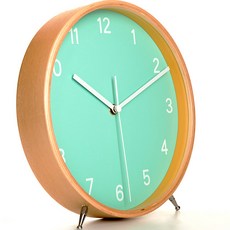 現代生活 歐式風格 簡約裝飾 指針木質桌鐘, 藍色