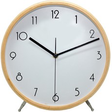 모던리빙 유럽스타일 간단한장식 포인터 나무 테이블시계, 화이트