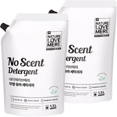 네이쳐러브메레 무향 세탁 유아세제, 1.3L, 2개