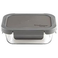 Corelle Brands 康寧餐具 Snapware Fresh Snap長方形玻璃密封保鮮盒 灰色 1.05L, 單品, 1個