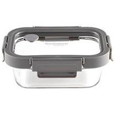 Corelle Brands 康寧餐具 Snapware Fresh Snap長方形玻璃密封保鮮盒 灰色 640ml, 單品, 1個
