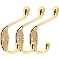 雙層壁掛式掛勾, 3個, 黃金（3 件）