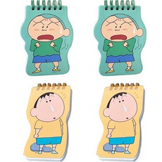 Flyingwhales 蠟筆小新造型筆記本 2款 x 2入組, J 正男, 阿呆, 1套