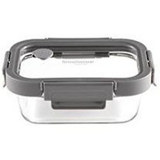 Corelle Brands 康寧餐具 Snapware Fresh Snap長方形玻璃密封保鮮盒 灰色 370ml, 1個