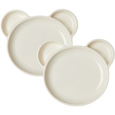 Awakensense Sugar Bear 小熊餐盤, 2個, 奶霜米色